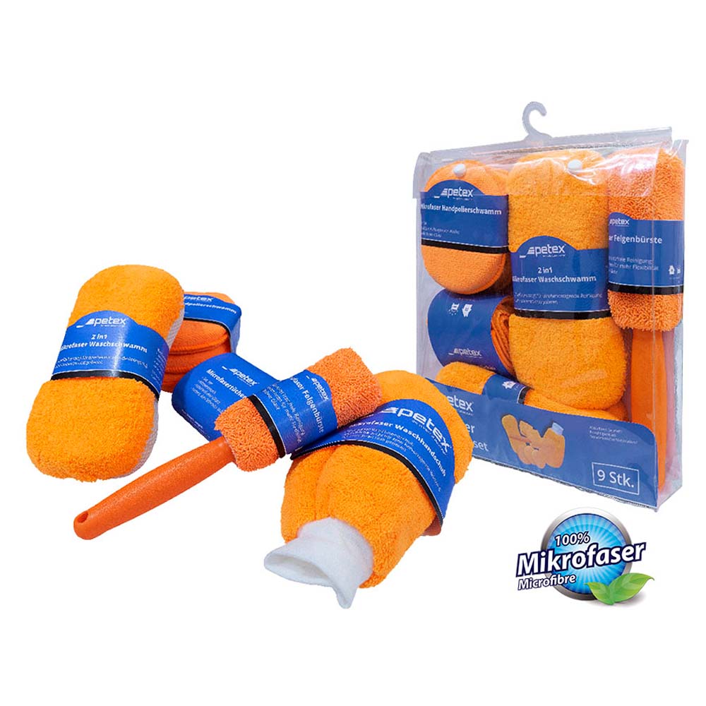 Mikrofaser Autopflegeset, 9-tlg., orange — Bild 3
