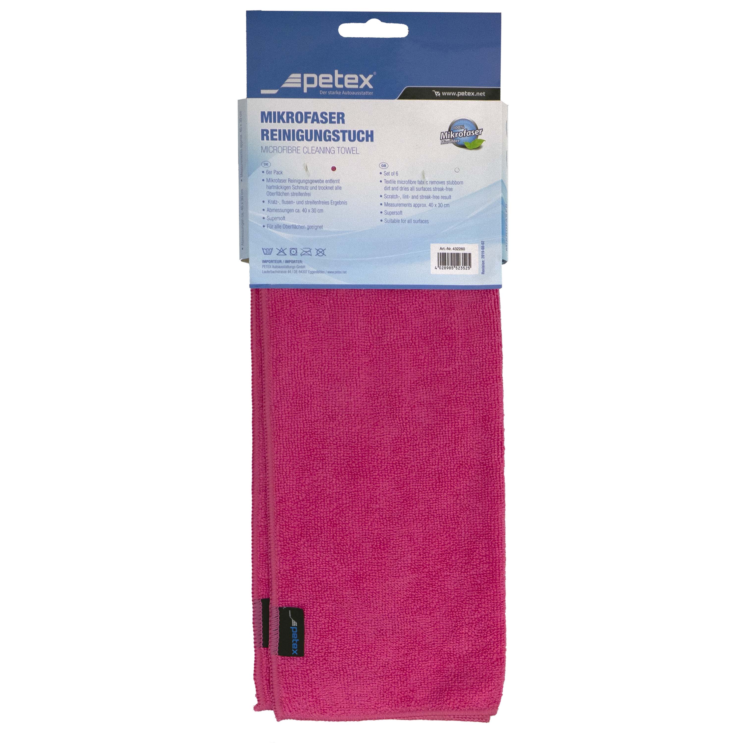 Mikrofaser Reinigungstuch, 6er Pack, ca. 40 x 30 cm, 2x rot, 2x gelb, 2x blau — Bild 2