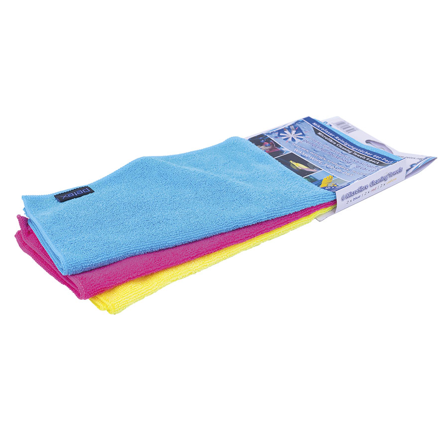 Mikrofaser Reinigungstuch, 6er Pack, ca. 40 x 30 cm, 2x rot, 2x gelb, 2x blau — Bild 4